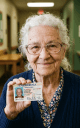 Real person holding ID card